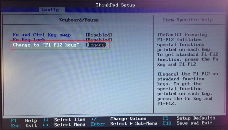 【改訂】Lenovo ThinkPad Edge E430c 導入記 Vol.2： Functionキー を 標準的な（従来の）設定に変更する