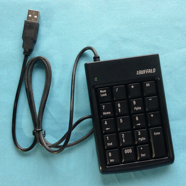 iBUFFALO テンキーボード USB接続 16mmピッチ ブラック BSTK01BK