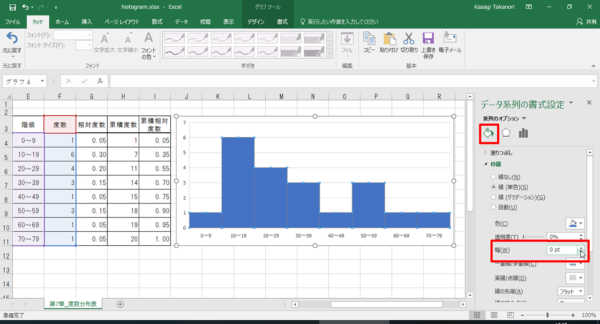 Excel2016 ヒストグラム